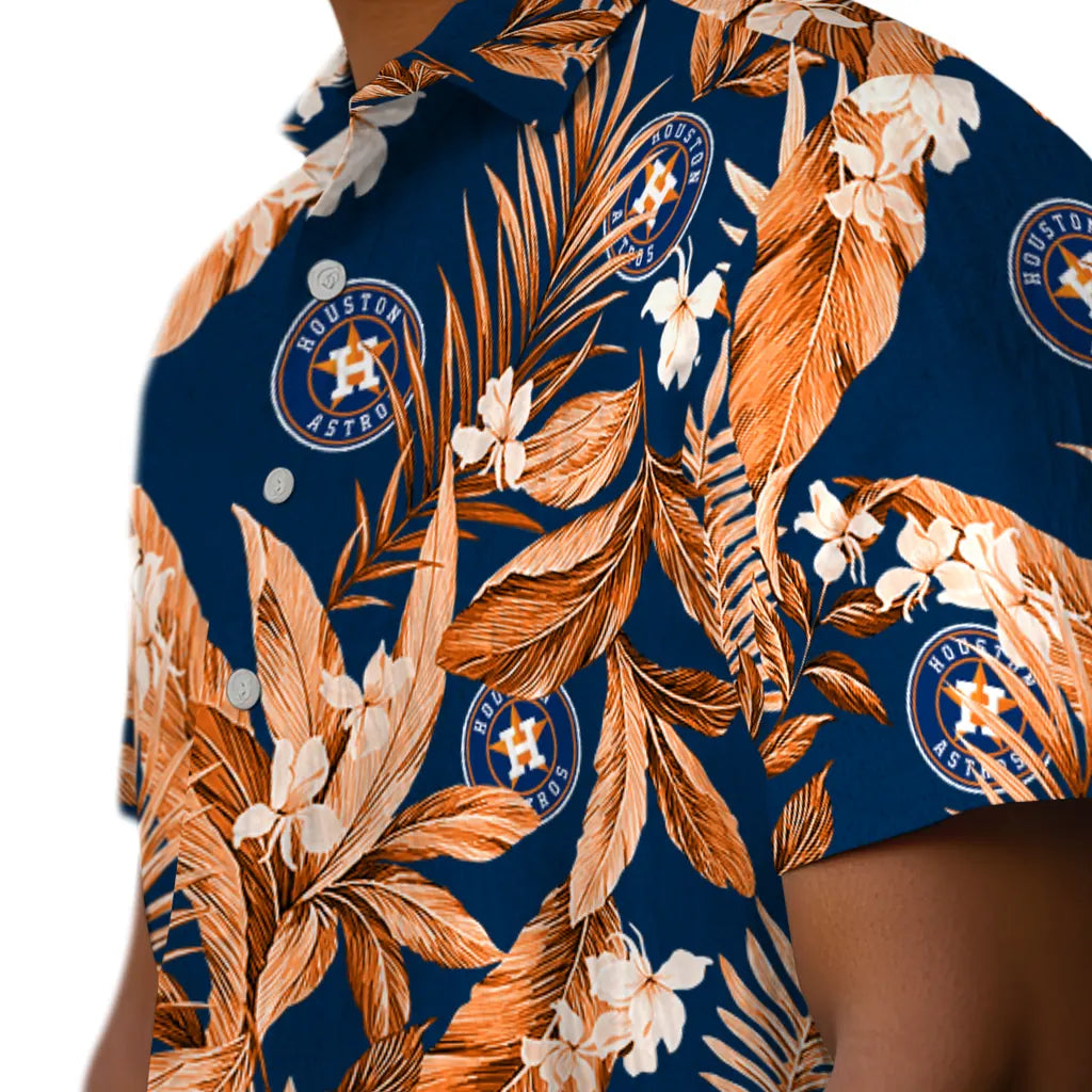 Houston Astros Hawaiian Shirt - Palm Leaves | Moonbestprint