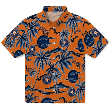 Houston Astros Hawaiian Shirt - Palm Sunset | Moonbestprint