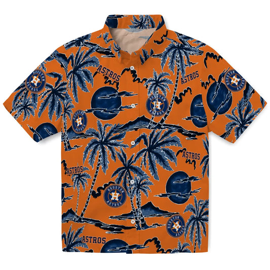 Houston Astros Hawaiian Shirt - Palm Sunset | Moonbestprint
