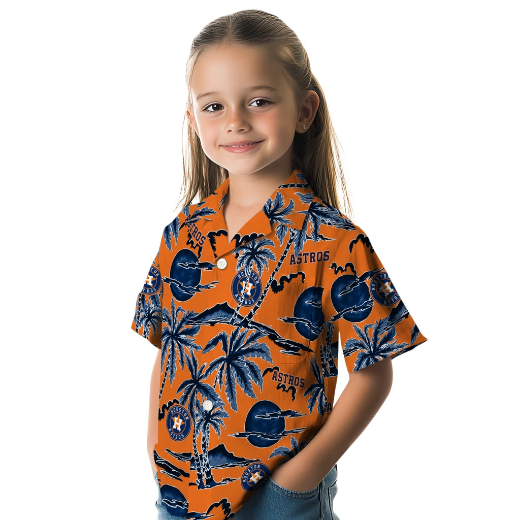 Houston Astros Hawaiian Shirt - Palm Sunset | Moonbestprint