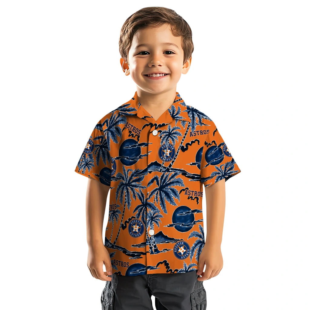 Houston Astros Hawaiian Shirt - Palm Sunset | Moonbestprint
