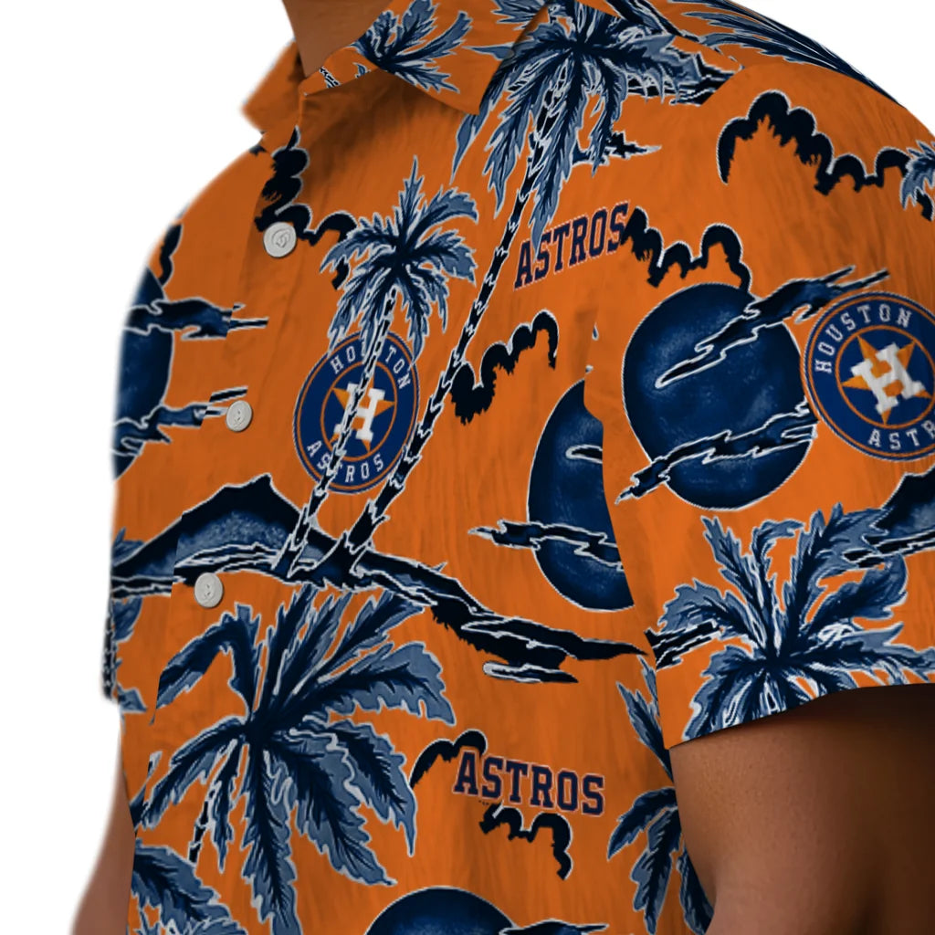 Houston Astros Hawaiian Shirt - Palm Sunset | Moonbestprint