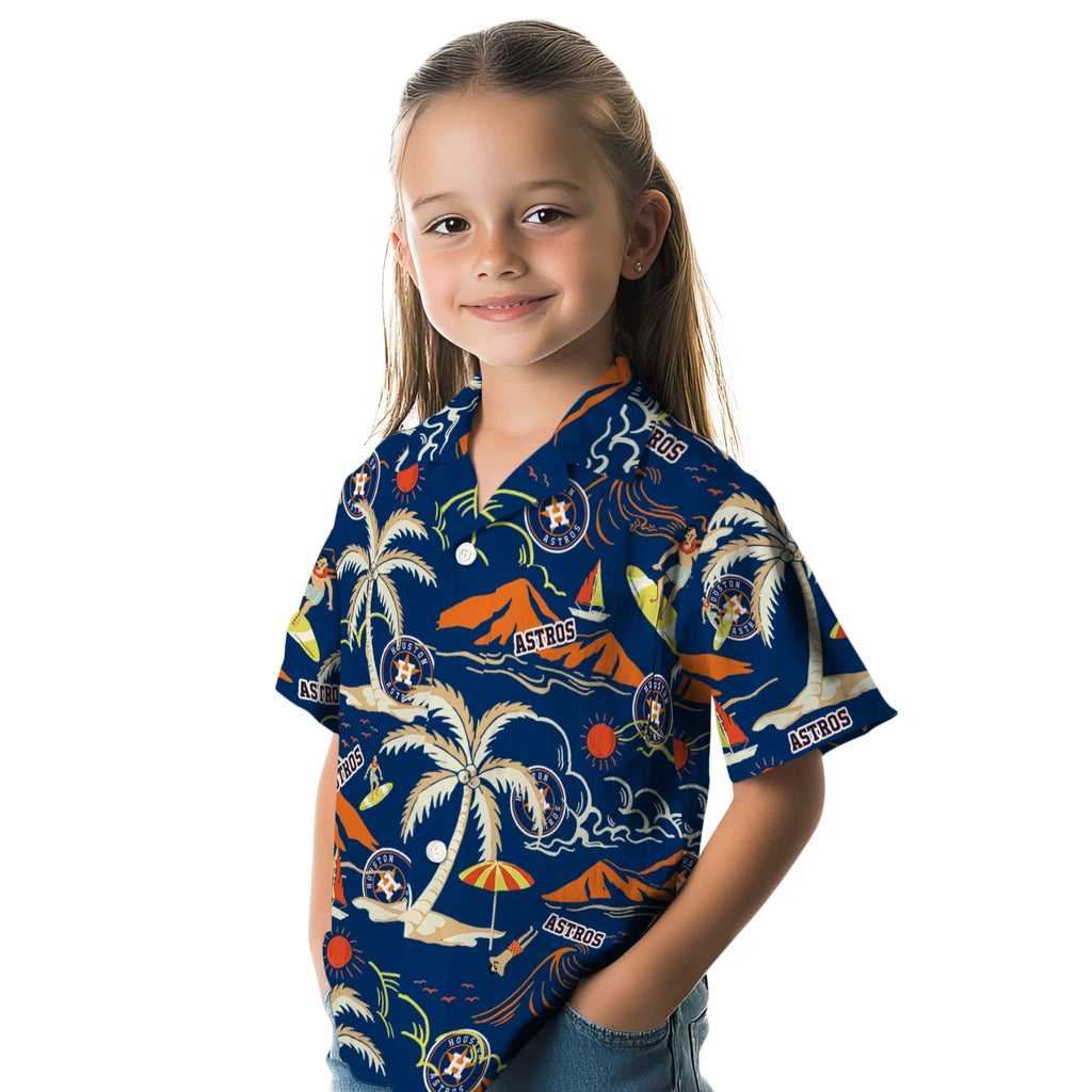 Houston Astros Hawaiian Shirt - Palm Tree Island | Moonbestprint