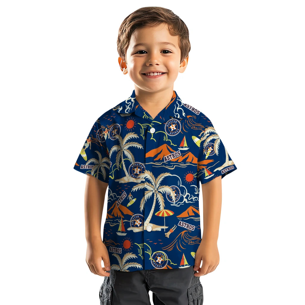 Houston Astros Hawaiian Shirt - Palm Tree Island | Moonbestprint