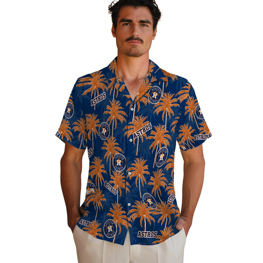 Houston Astros Hawaiian Shirt - Palm Tree Motif | Moonbestprint