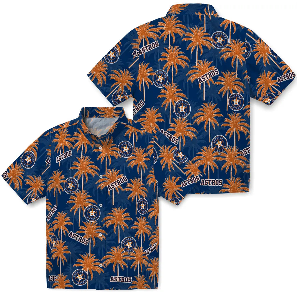 Houston Astros Hawaiian Shirt - Palm Tree Motif | Moonbestprint