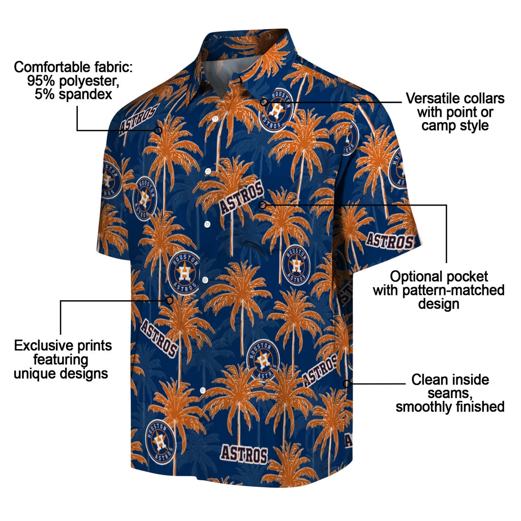 Houston Astros Hawaiian Shirt - Palm Tree Motif | Moonbestprint
