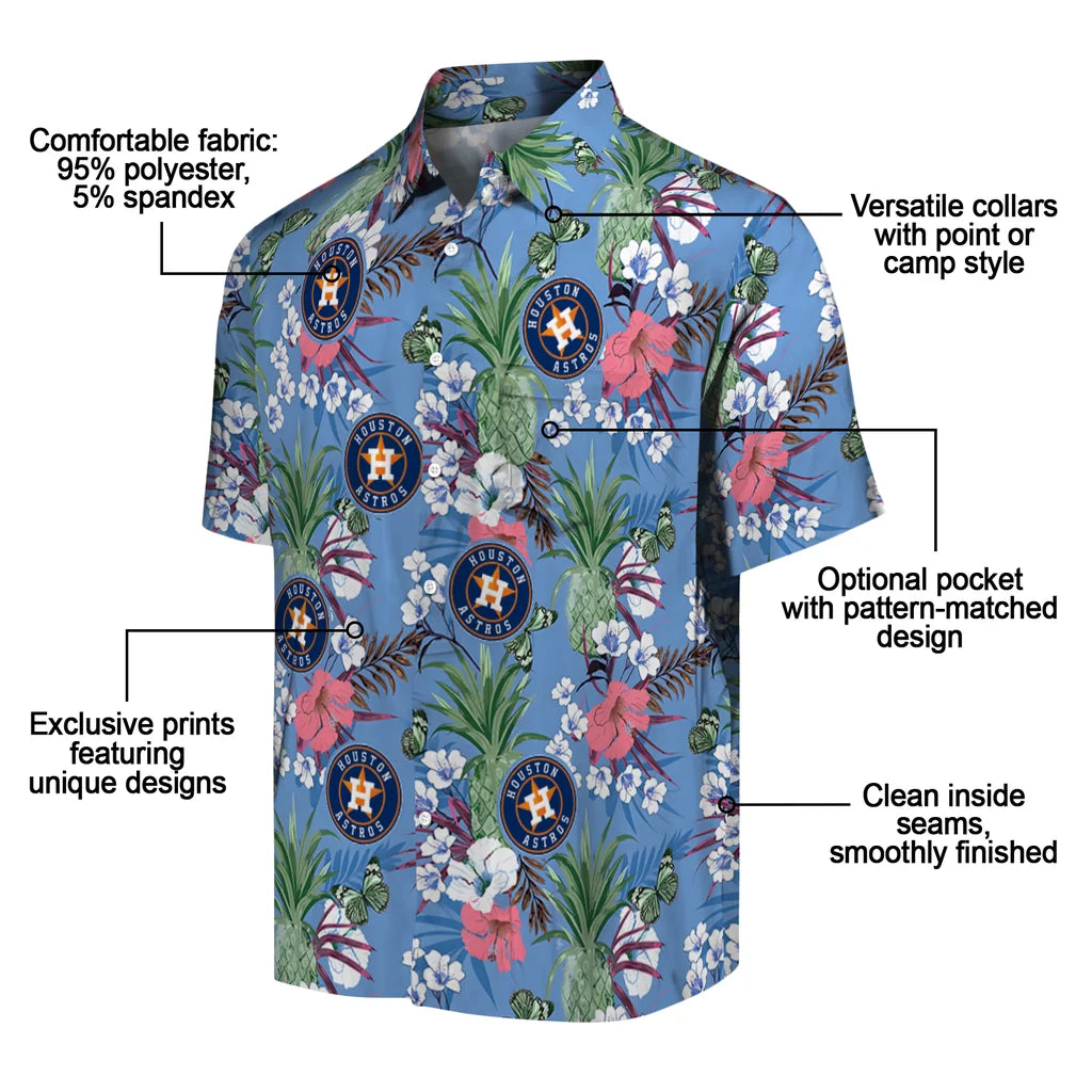 Houston Astros Hawaiian Shirt - Pineapple Bouquet | Moonbestprint