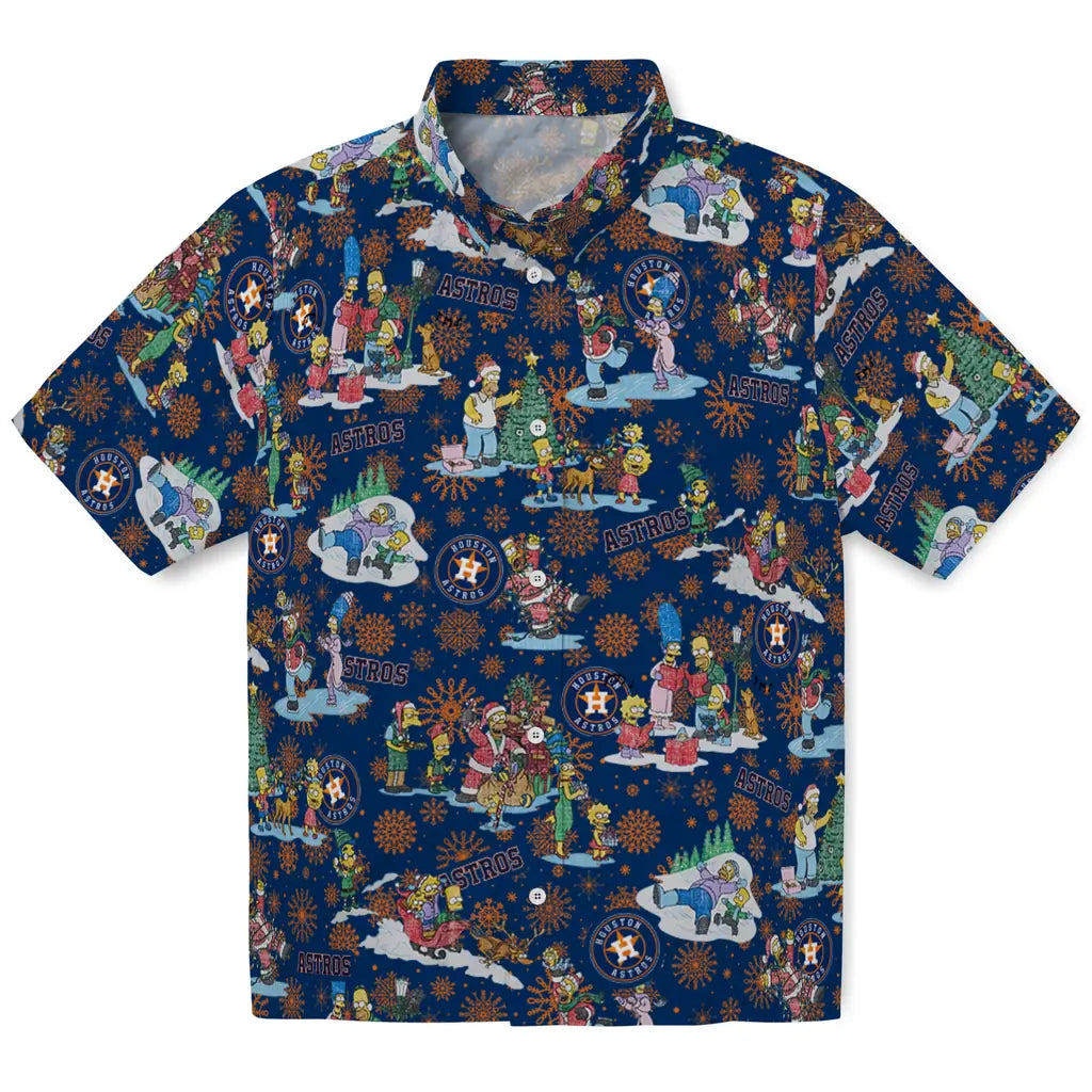 Houston Astros Hawaiian Shirt - Simpsons Christmas | Moonbestprint