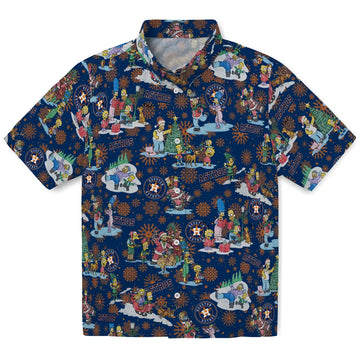 Houston Astros Hawaiian Shirt - Simpsons Christmas | Moonbestprint