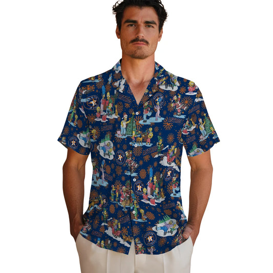 Houston Astros Hawaiian Shirt - Simpsons Christmas | Moonbestprint