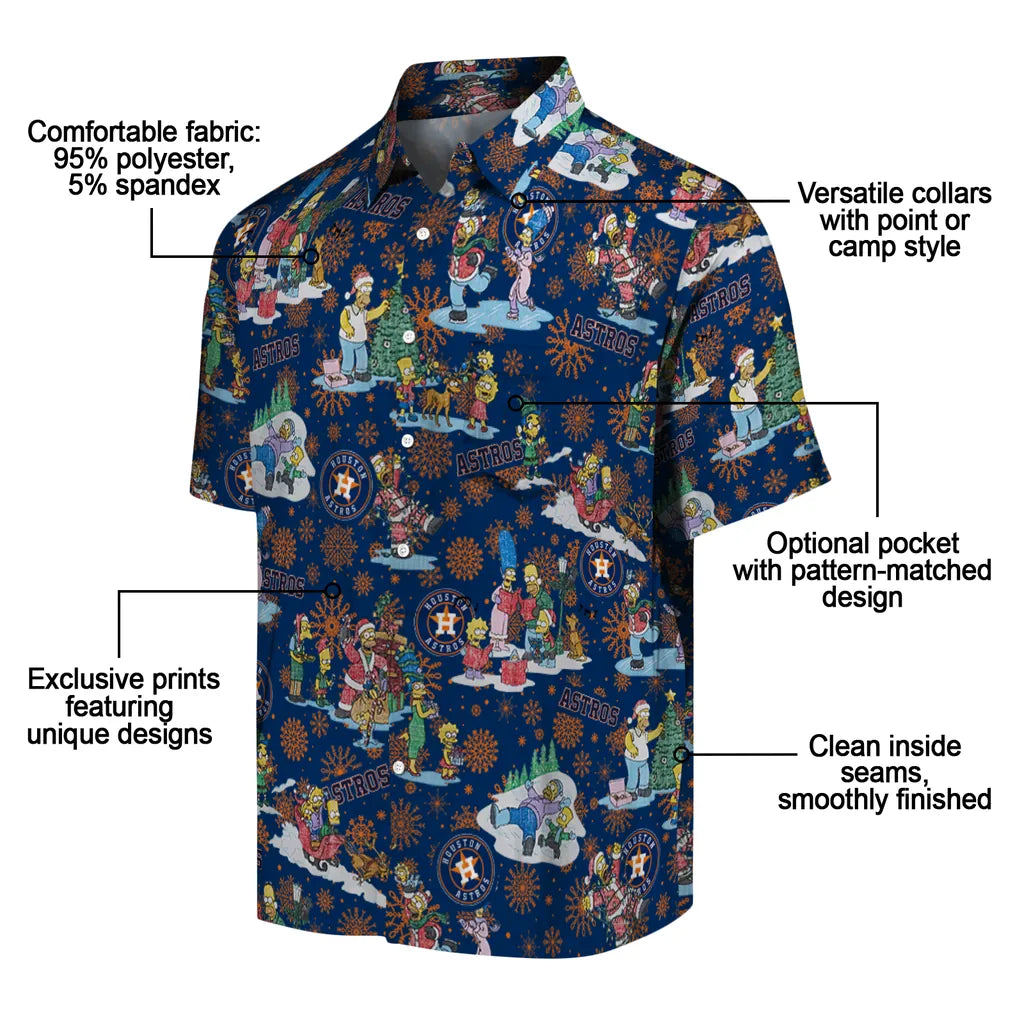 Houston Astros Hawaiian Shirt - Simpsons Christmas | Moonbestprint