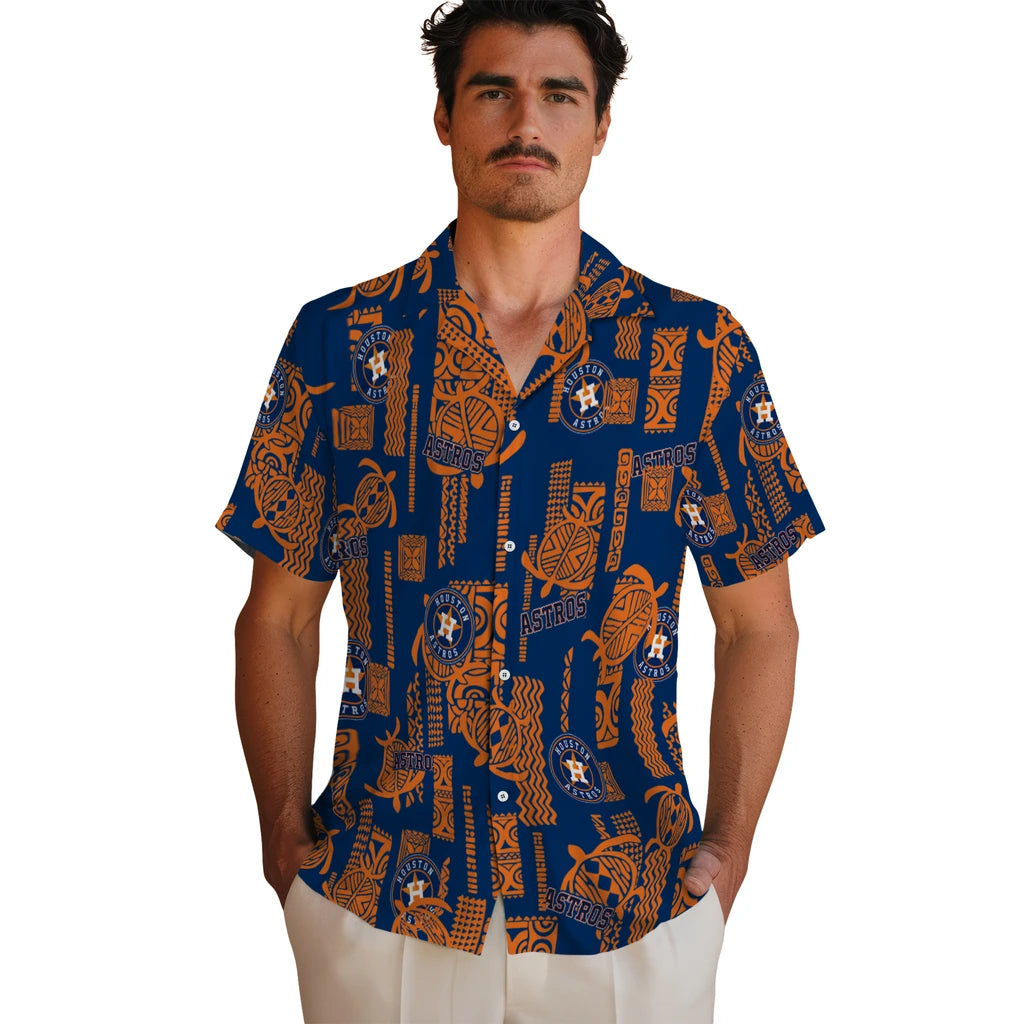 Houston Astros Hawaiian Shirt - Turtle Lines | Moonbestprint