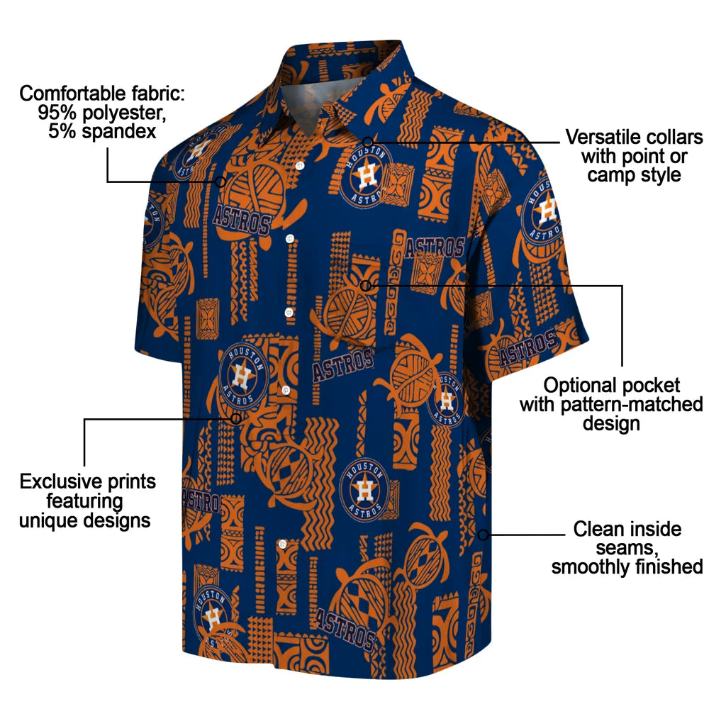 Houston Astros Hawaiian Shirt - Turtle Lines | Moonbestprint