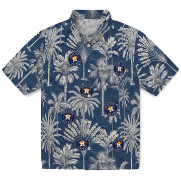Houston Astros Hawaiian Shirt - Vintage Palm Tree | Moonbestprint