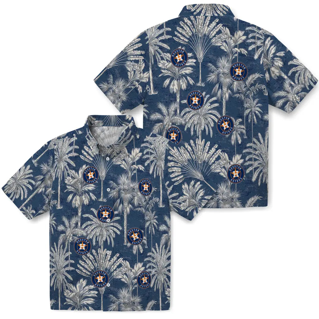 Houston Astros Hawaiian Shirt - Vintage Palm Tree | Moonbestprint