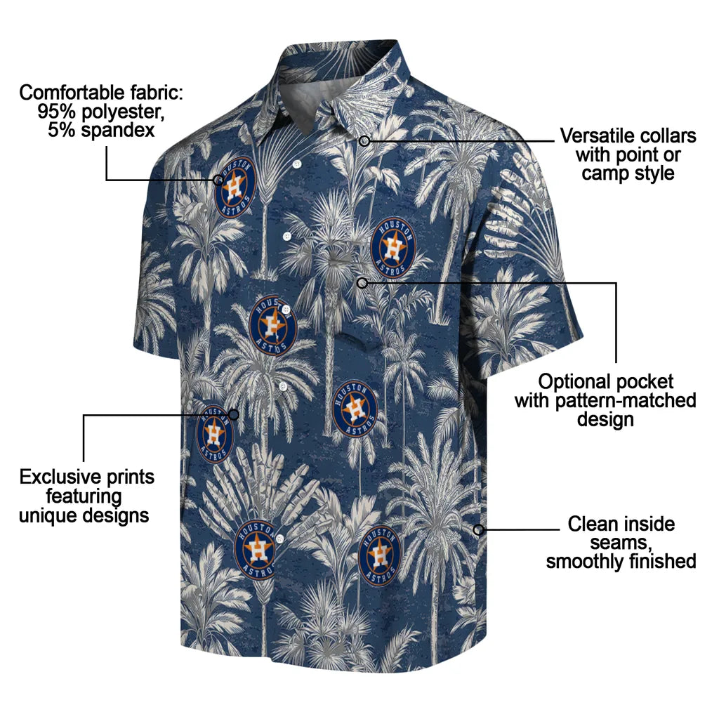 Houston Astros Hawaiian Shirt - Vintage Palm Tree | Moonbestprint