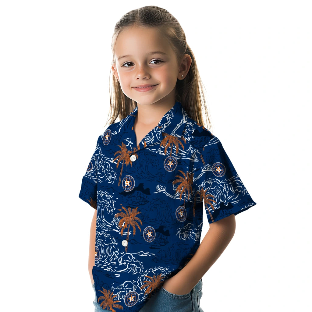 Houston Astros Hawaiian Shirt - Wave Palm | Moonbestprint
