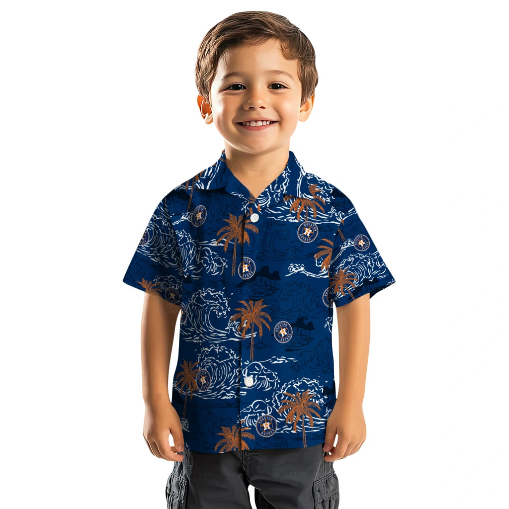 Houston Astros Hawaiian Shirt - Wave Palm | Moonbestprint