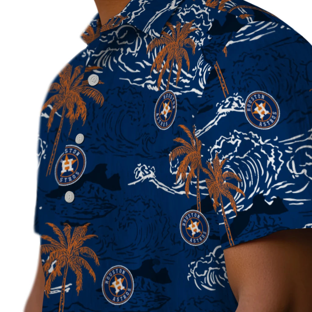 Houston Astros Hawaiian Shirt - Wave Palm | Moonbestprint