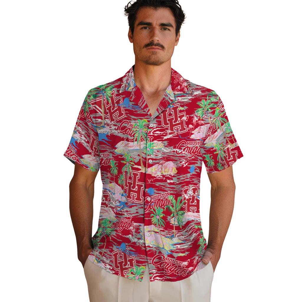 Houston Cougars Flamingo Retreat 2026 Hawaiian Shirt – Moonbestprint