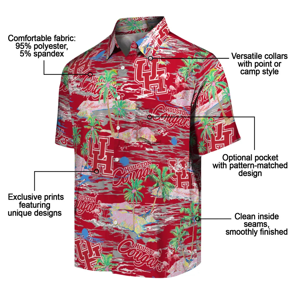 Houston Cougars Flamingo Retreat 2026 Hawaiian Shirt – Moonbestprint