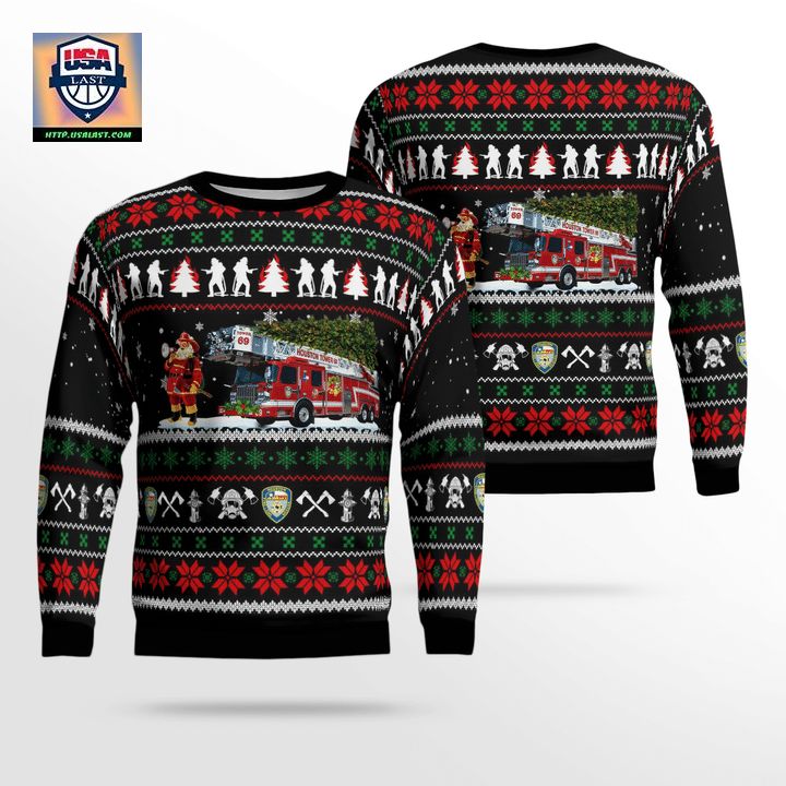 Houston Fire Department Christmas AOP Sweater ? CD31 ? Usalast