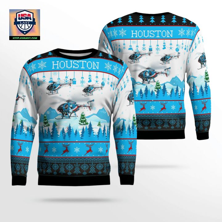 Houston Police Helicopter 78F N5278F Christmas AOP Sweater ? Usalast