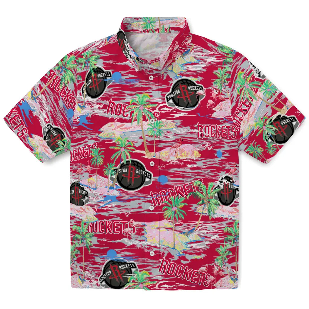 Houston Rockets Flamingo Retreat 2026 Hawaiian Shirt – Moonbestprint