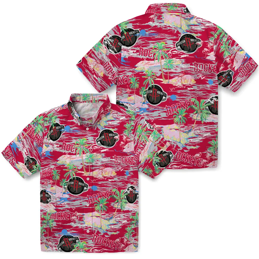 Houston Rockets Flamingo Retreat 2026 Hawaiian Shirt – Moonbestprint
