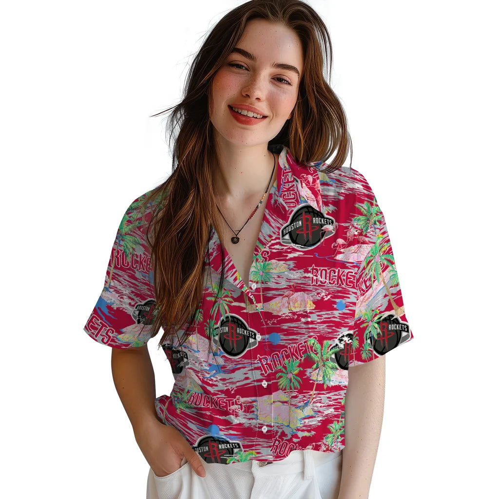 Houston Rockets Flamingo Retreat 2026 Hawaiian Shirt – Moonbestprint