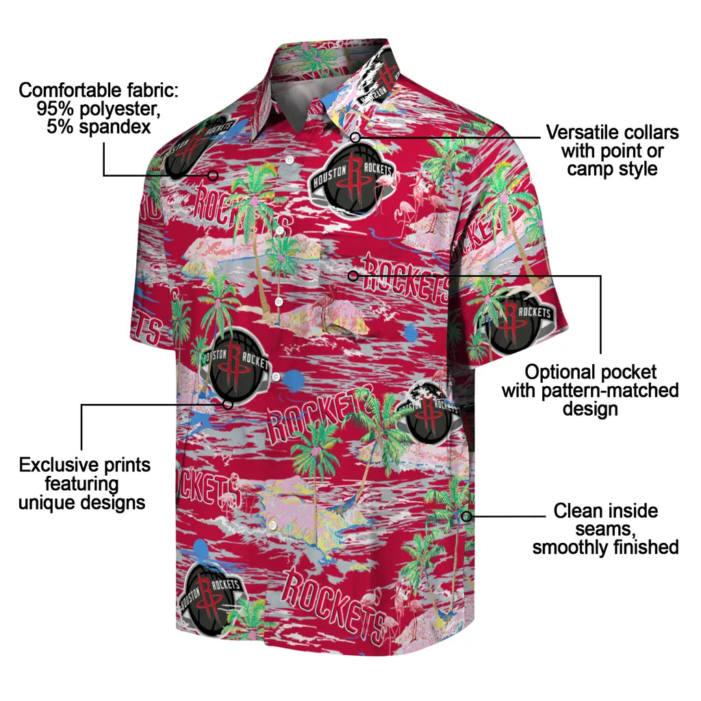 Houston Rockets Flamingo Retreat 2026 Hawaiian Shirt – Moonbestprint