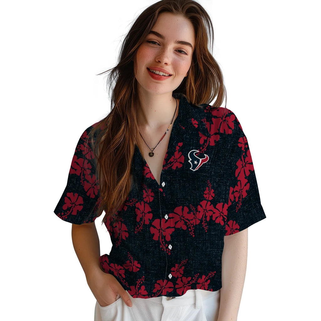 Houston Texans Hawaiian Shirt - 50th State Flower | Moonbestprint
