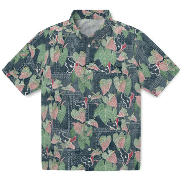 Houston Texans Hawaiian Shirt - Anthurium Overlay | Moonbestprint