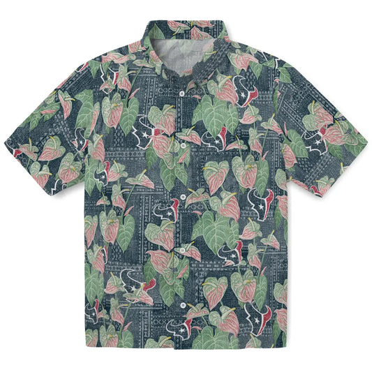 Houston Texans Hawaiian Shirt - Anthurium Overlay | Moonbestprint