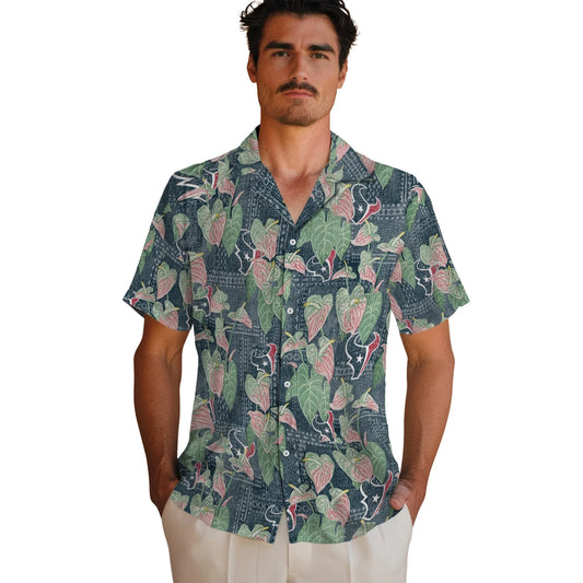 Houston Texans Hawaiian Shirt - Anthurium Overlay | Moonbestprint