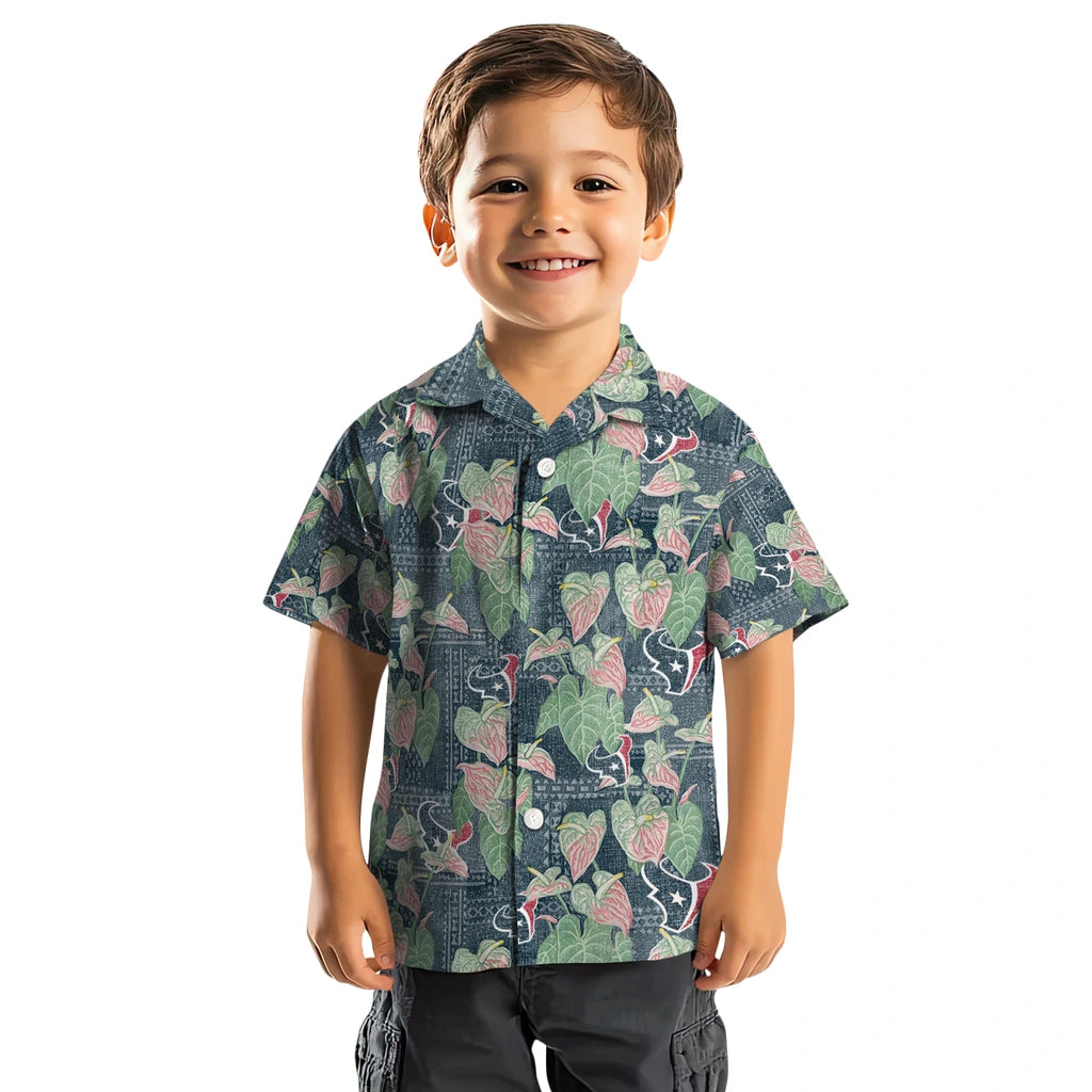 Houston Texans Hawaiian Shirt - Anthurium Overlay | Moonbestprint
