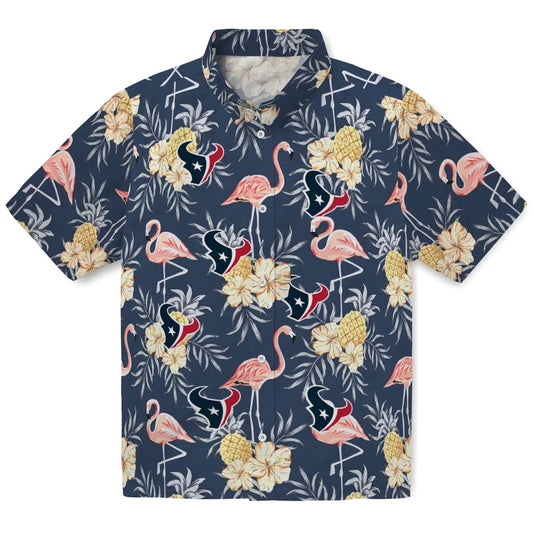 Houston Texans Hawaiian Shirt - Flamingo Hibiscus | Moonbestprint