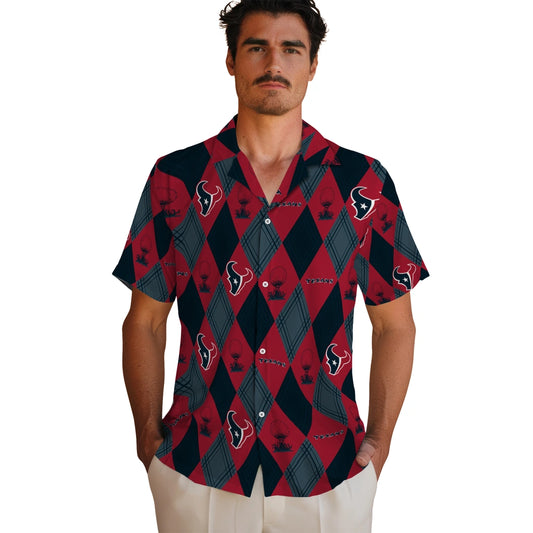Houston Texans Hawaiian Shirt - Golfing Plaid | Moonbestprint
