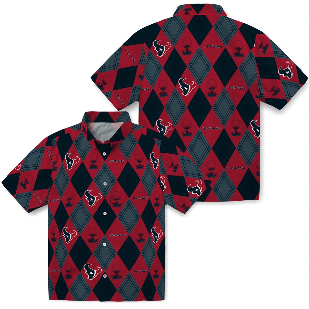 Houston Texans Hawaiian Shirt - Golfing Plaid | Moonbestprint