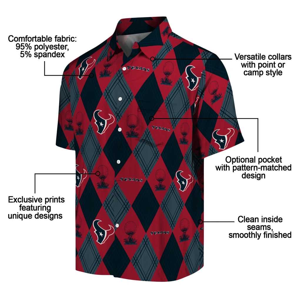Houston Texans Hawaiian Shirt - Golfing Plaid | Moonbestprint