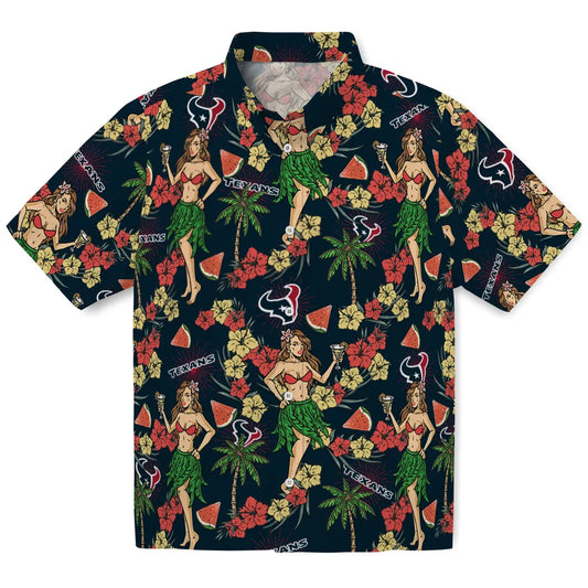 Houston Texans Hawaiian Shirt - Hawaiian Girls Design | Moonbestprint