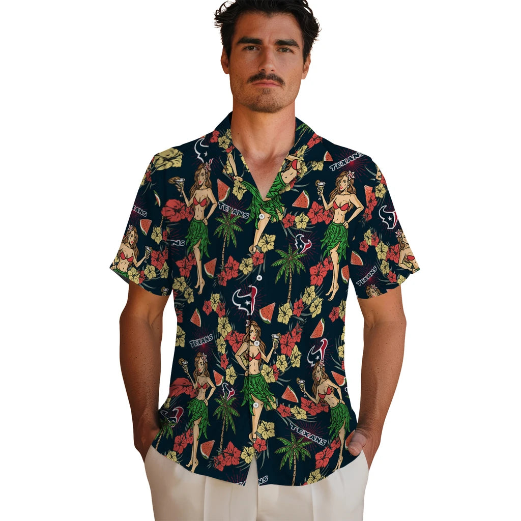 Houston Texans Hawaiian Shirt - Hawaiian Girls Design | Moonbestprint