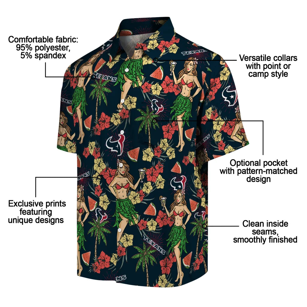 Houston Texans Hawaiian Shirt - Hawaiian Girls Design | Moonbestprint