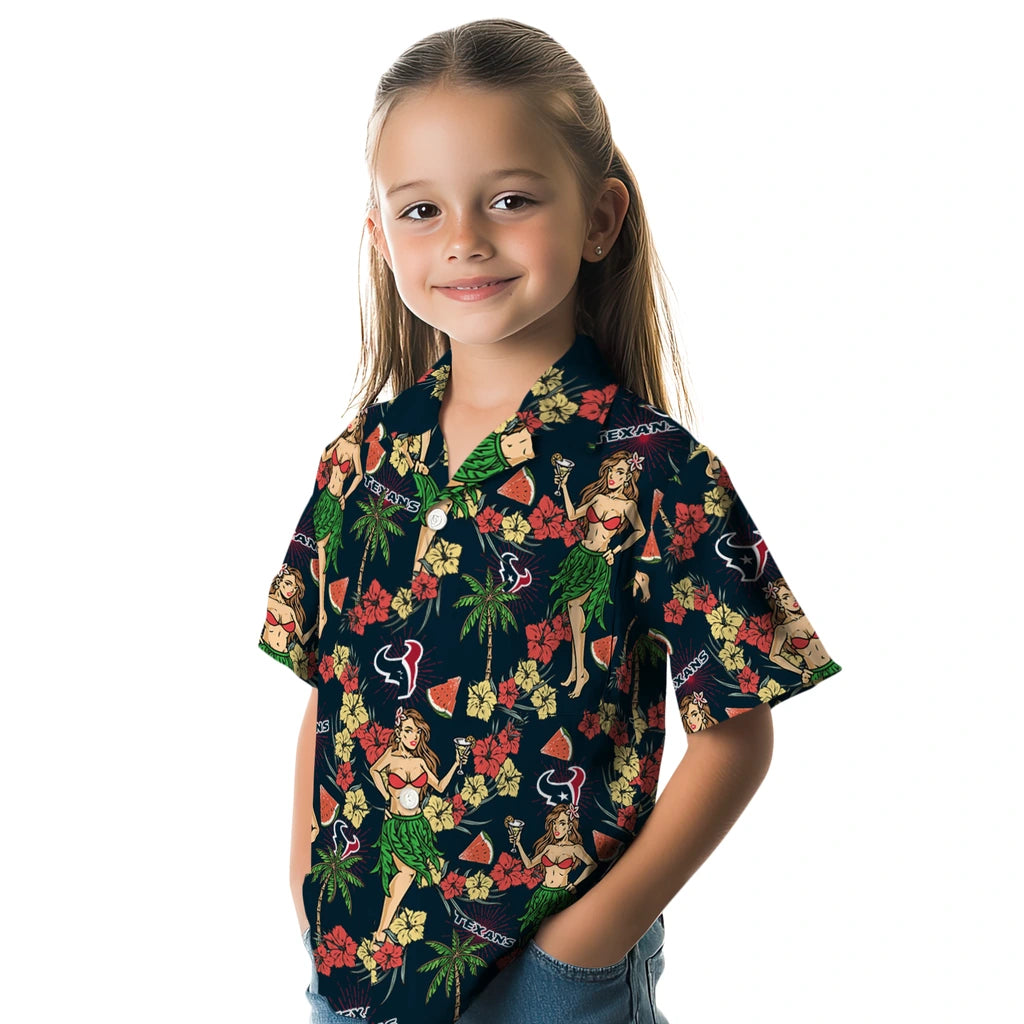 Houston Texans Hawaiian Shirt - Hawaiian Girls Design | Moonbestprint