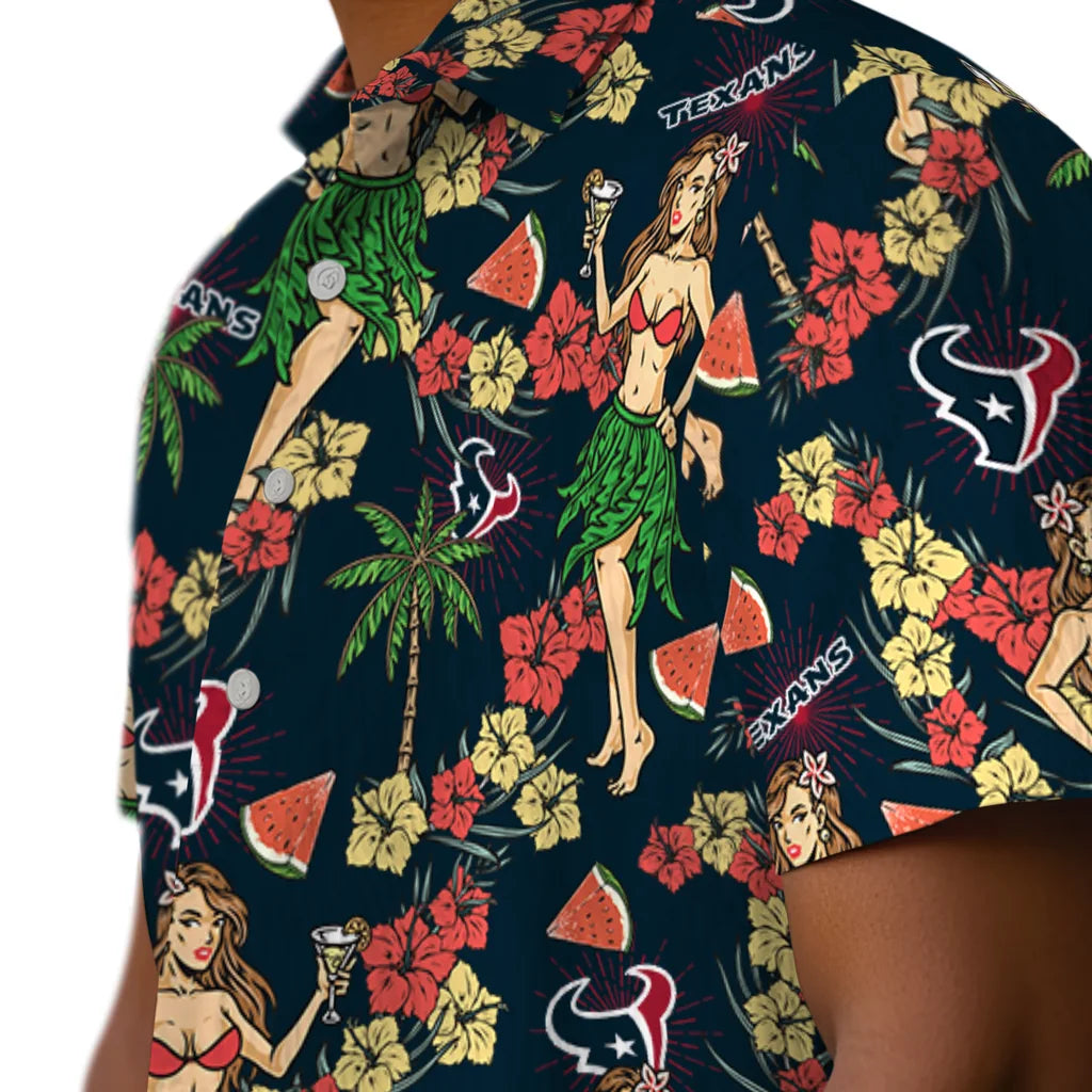 Houston Texans Hawaiian Shirt - Hawaiian Girls Design | Moonbestprint