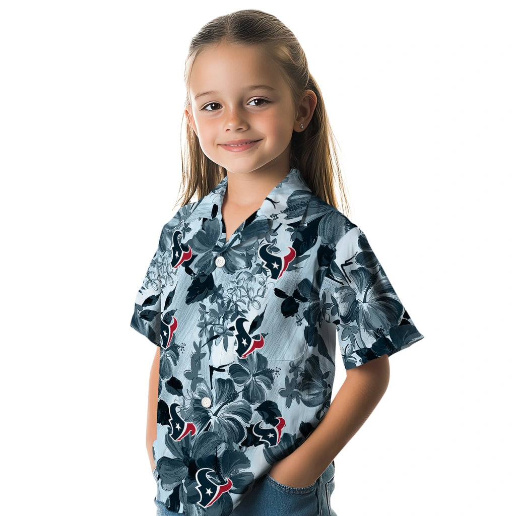 Houston Texans Hawaiian Shirt - Hibiscus Arrangement | Moonbestprint