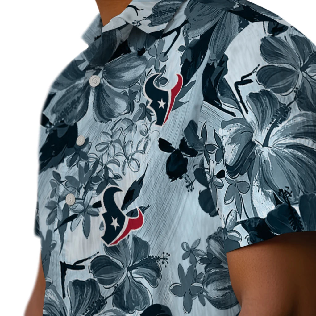 Houston Texans Hawaiian Shirt - Hibiscus Arrangement | Moonbestprint