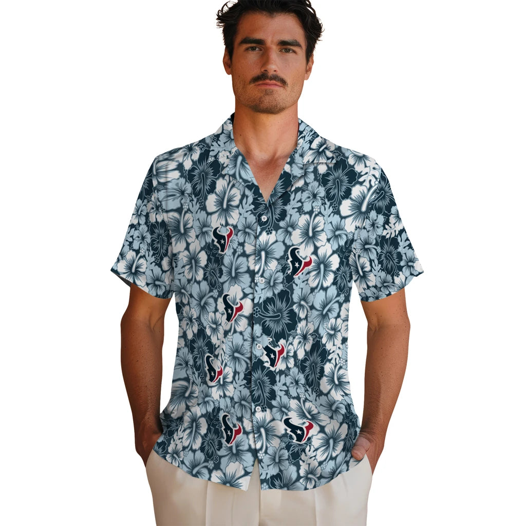 Houston Texans Hawaiian Shirt - Hibiscus Blooms | Moonbestprint