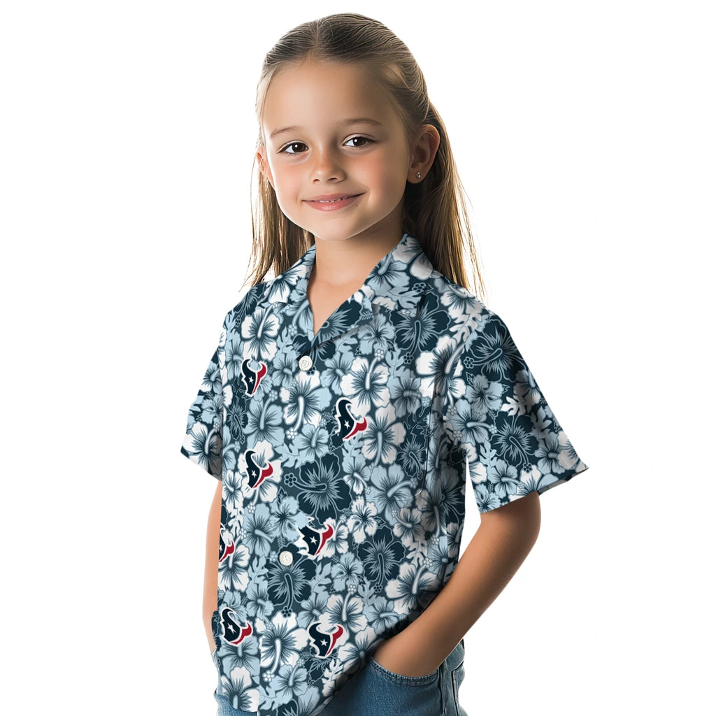 Houston Texans Hawaiian Shirt - Hibiscus Blooms | Moonbestprint